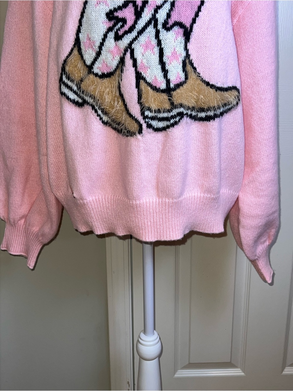 SIMPLY SOUTHERN Cowboy Boots Graphic Fuzzy Sweater - Picture 3 of 12